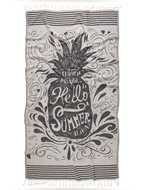 Beach Towel Hello Summer Organic Turkish Pineapple Quick Dry Rope Fringe Tassel
